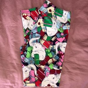 LuLaRoe TC White Elephant Leggings